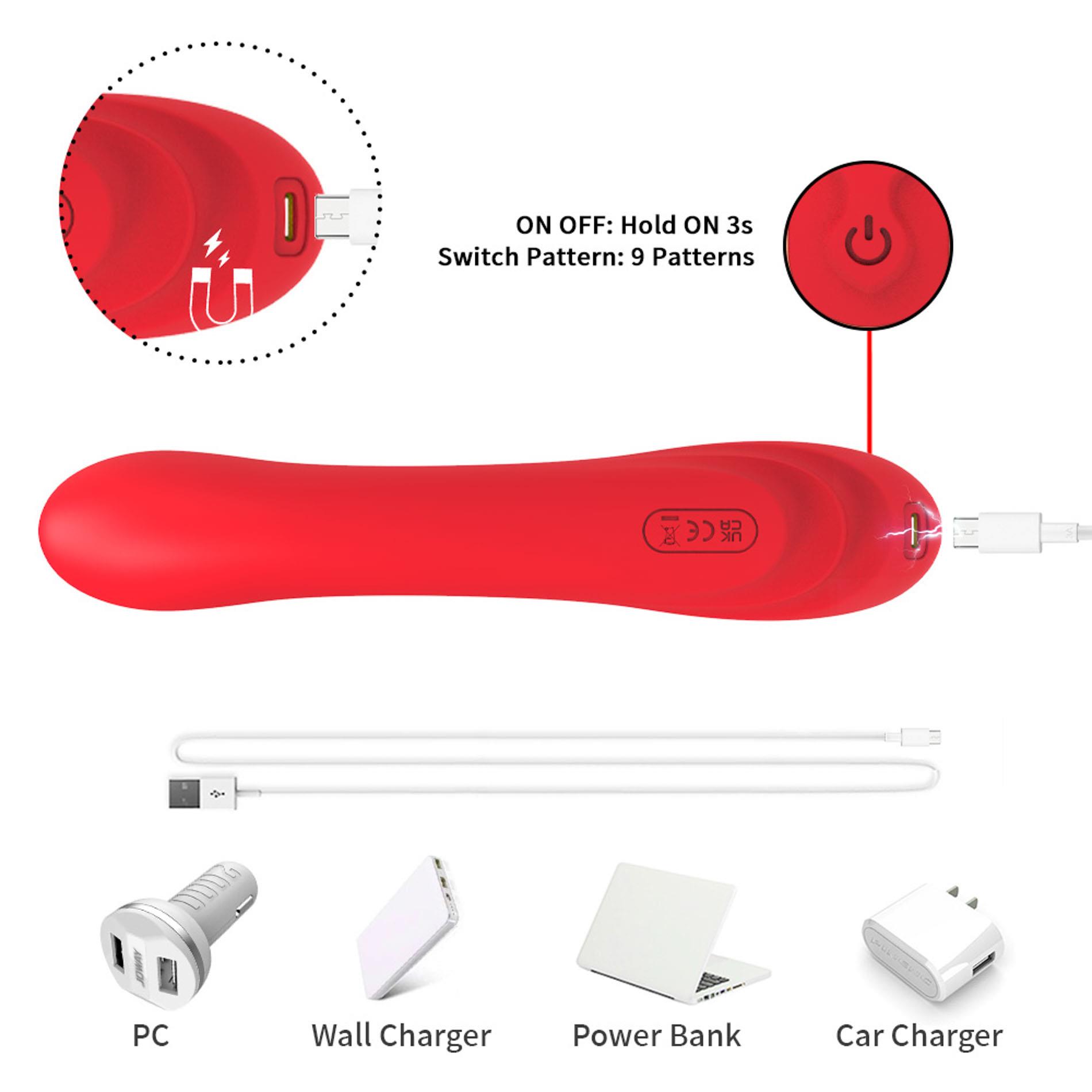 Вибратор B - Series Joy Fishhook Red Dual, 23.4 см (красный)