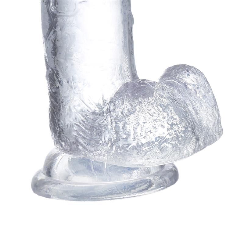 Фаллоимитатор Glazed With Balls на присоске, 15,5 см (прозрачный)