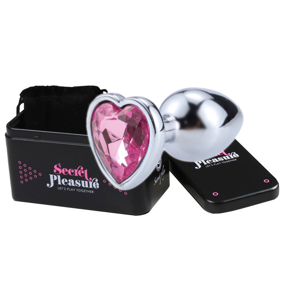 Анальна пробка з кристалом Secret Play Pink Heart, 7 см (рожевий)