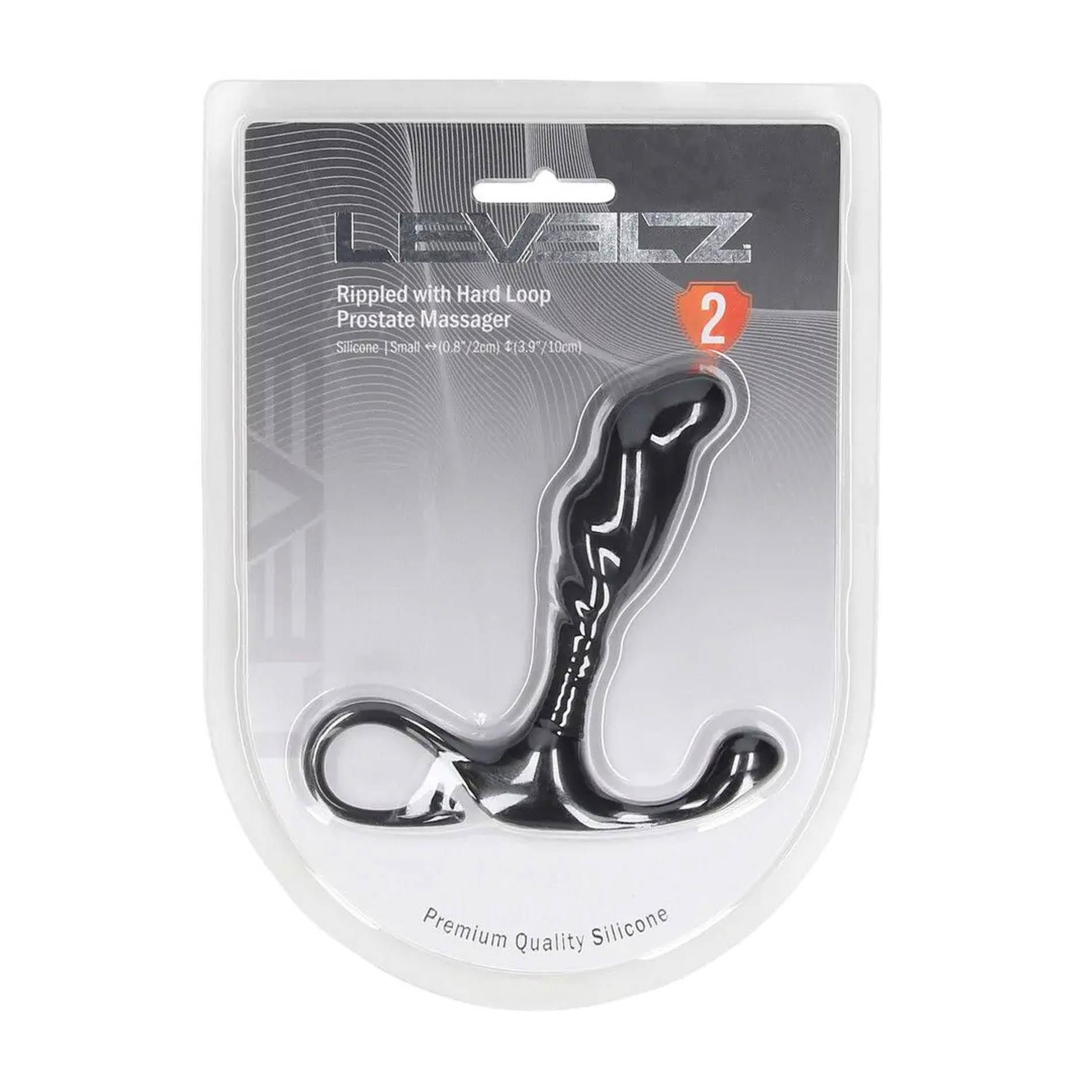 Стимулятор простаты Levelz Rippled with Hard Loop S, 10.3 см (черный)