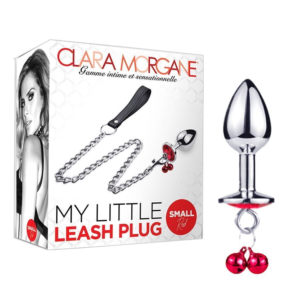 CLARA MORGANE PRO My Little Leash Plug Small Red - Korek analny, Czerwony, 6.8 cm