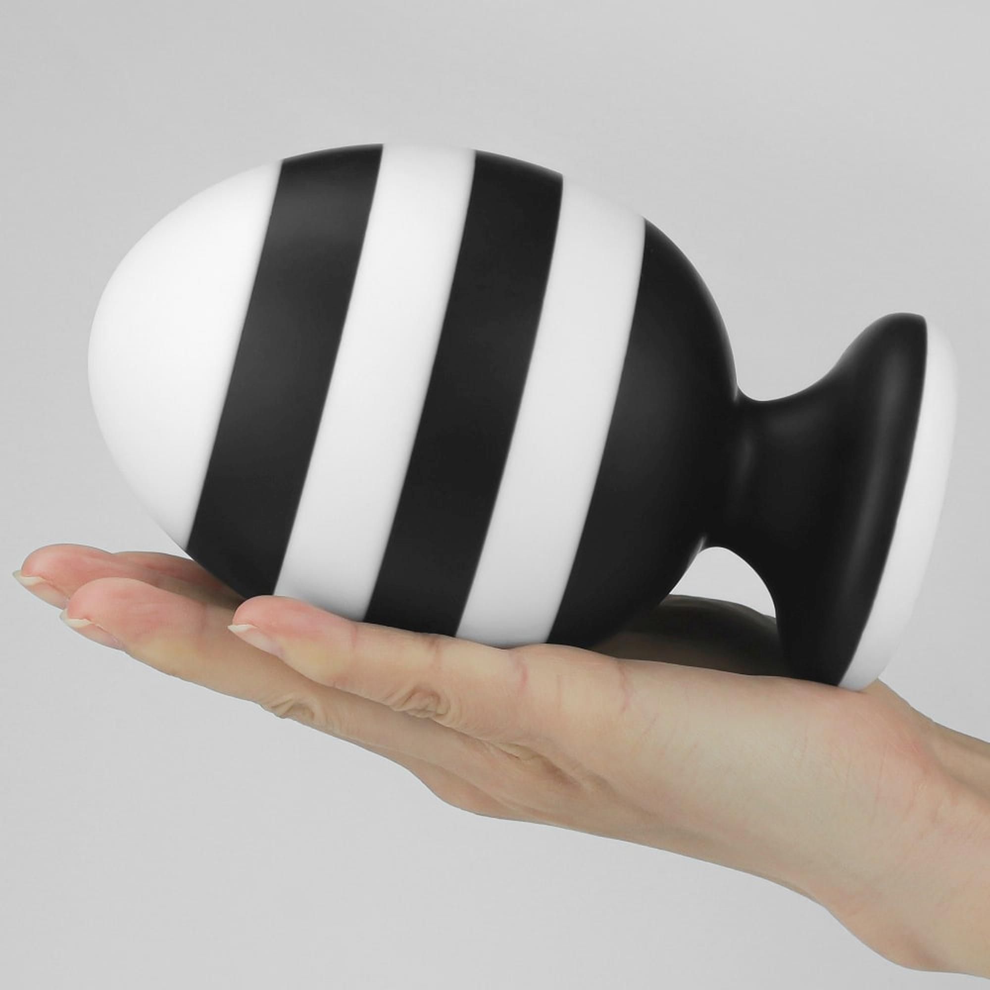 Korek analny LoveToy X-Missioner, 14 cm (czarny-biały)