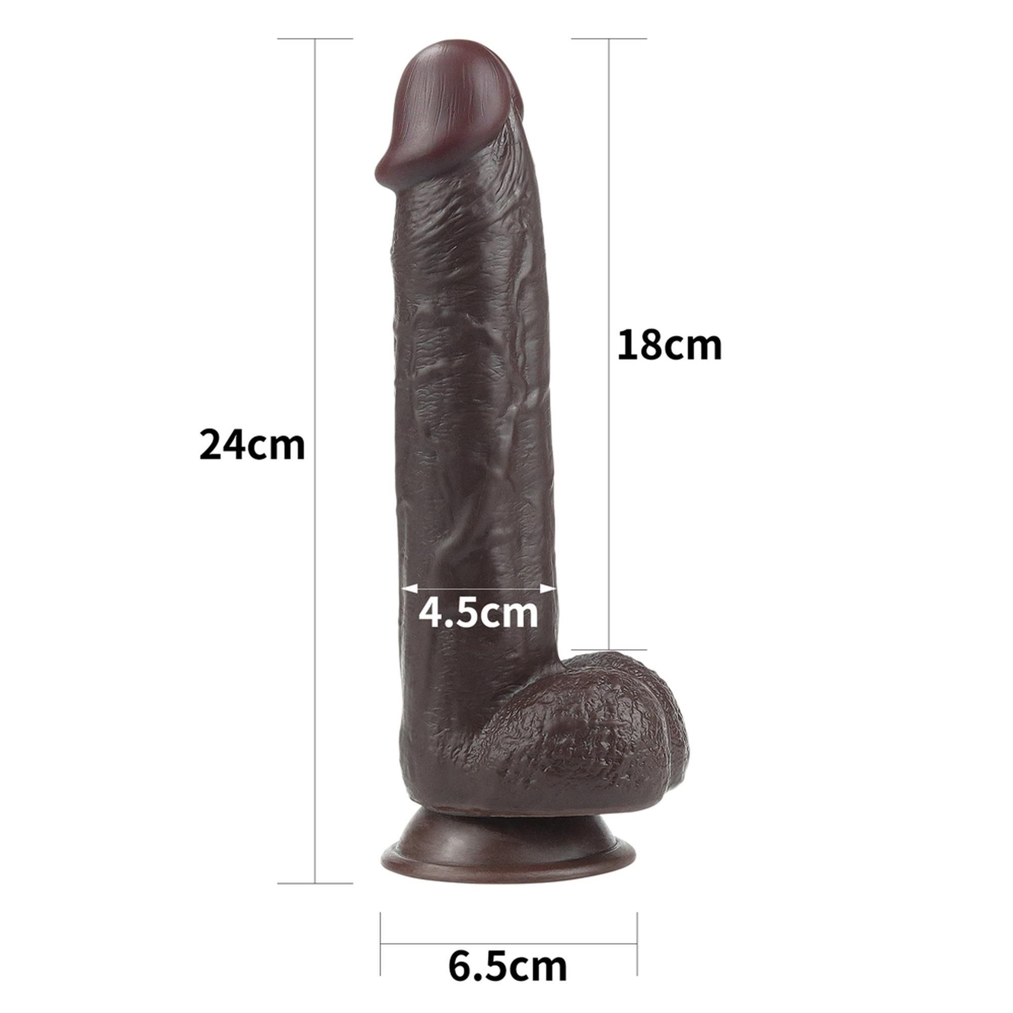 Фаллоимитатор LoveToy Sliding Skin, 24 см (коричневый)