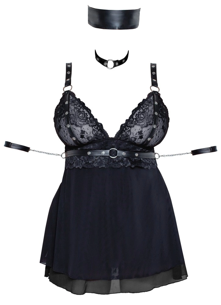 Комплект Cottelli Bondage Babydoll, 3XL (черный)