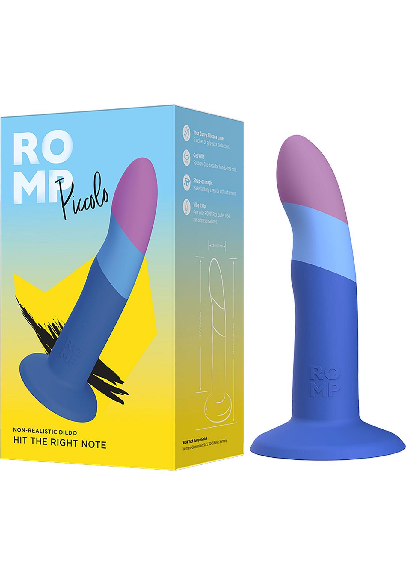 Фаллоимитатор Romp Piccolo, 14 см (голубой)