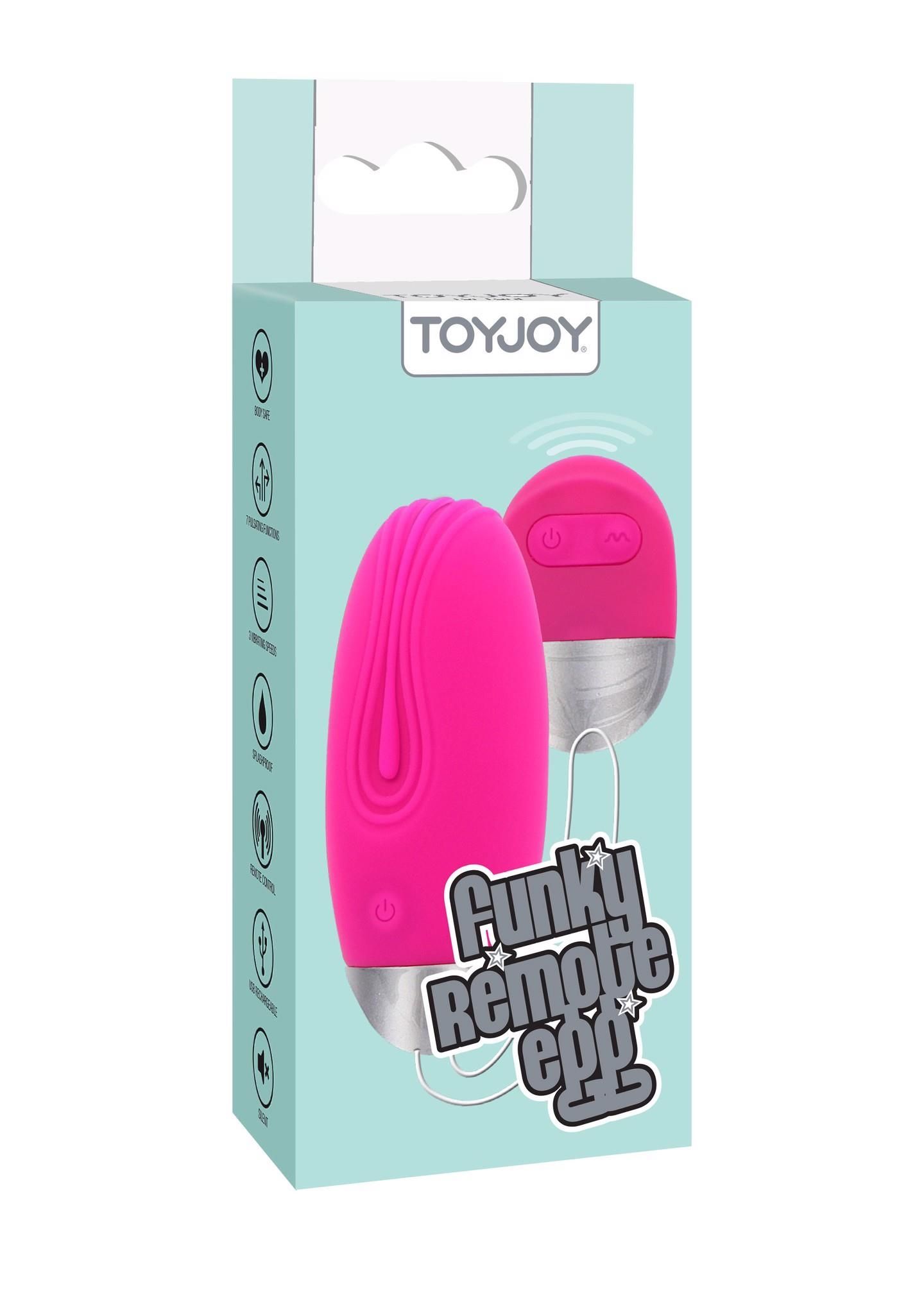 Виброяйцо ToyJoy Funky Remote Egg, 7.9 см (розовый)