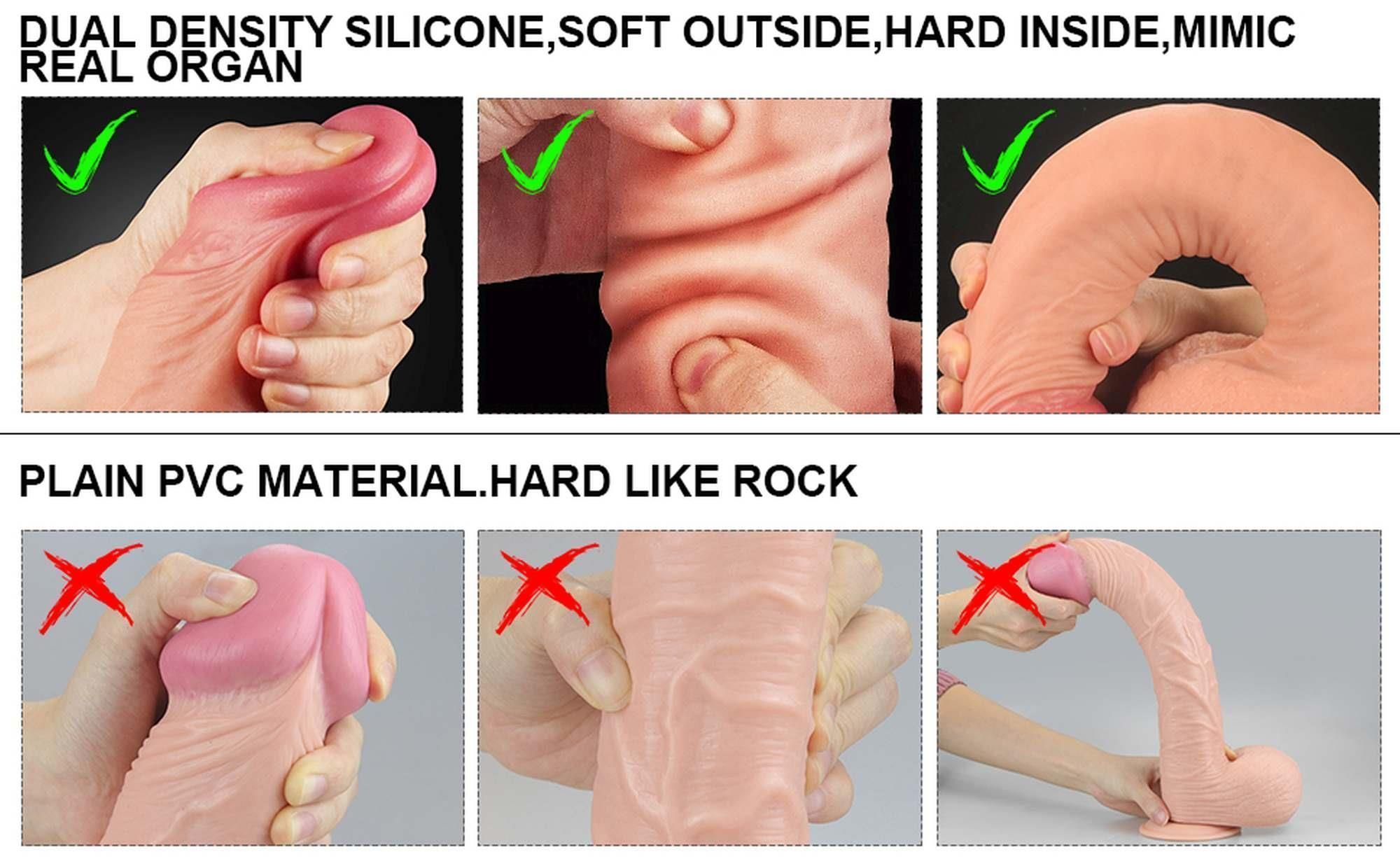 Dildo Dual Layer Platinum, 30,5 cm (w kolorze cielistym)