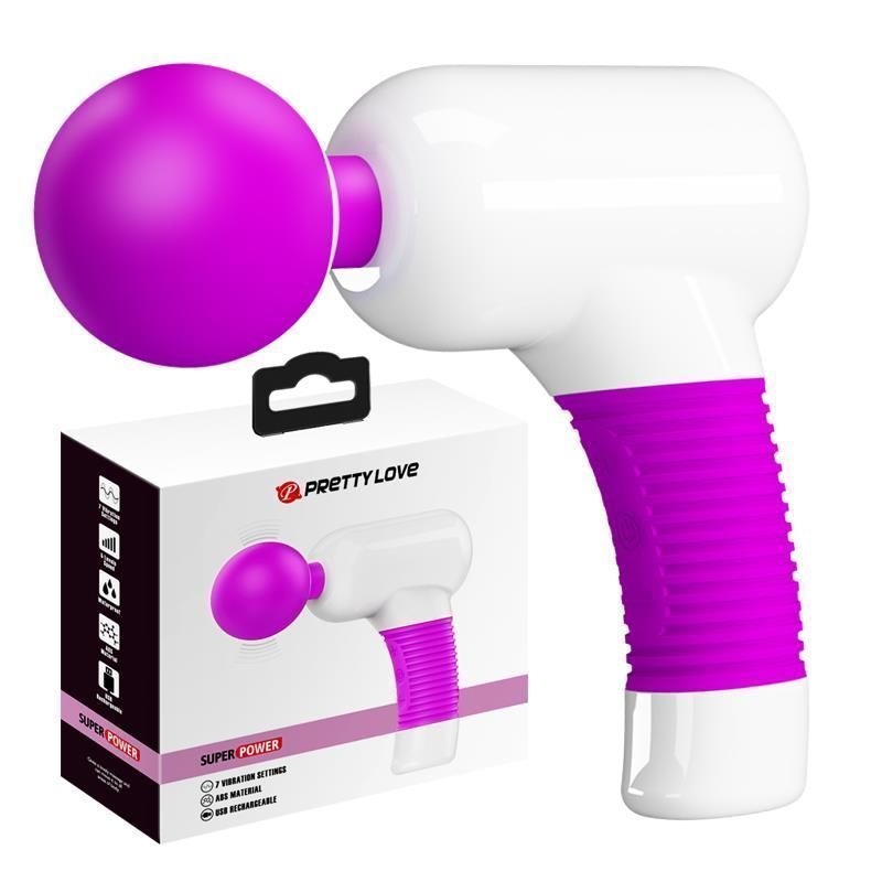 Вібромасажер Pretty Love Super Rower Magic Gun, 19,9 см (фіолетовий)