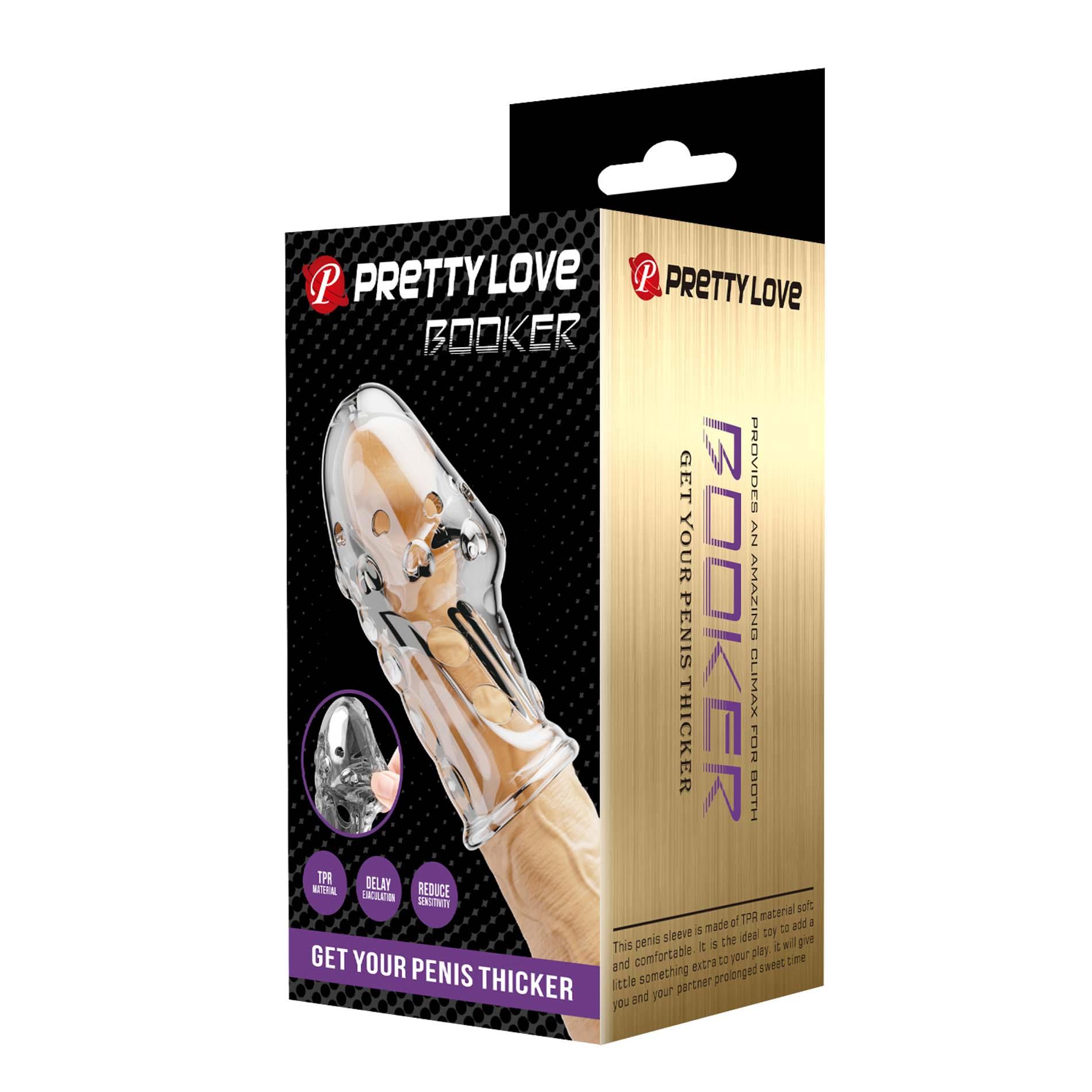 Насадка на пенис Pretty Love Penis Sleeve Booker, 8 см (прозрачный)