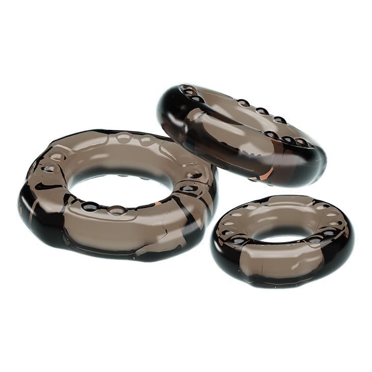 Набор эрекционных колец Baile Cock ring Yvonne Set, 3 шт (чёрный)