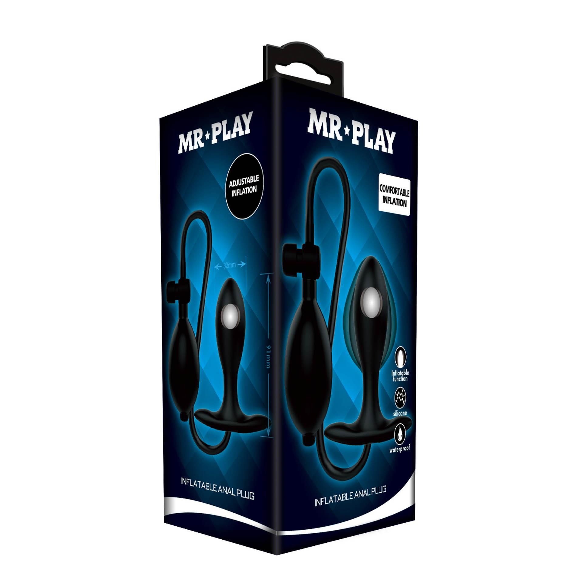 Korek analny Mr. Play Inflatable Plug, 9,1 cm (czarny)