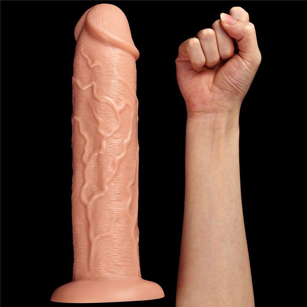 Реалистичный вибратор LoveToy, 28 см (телесный)