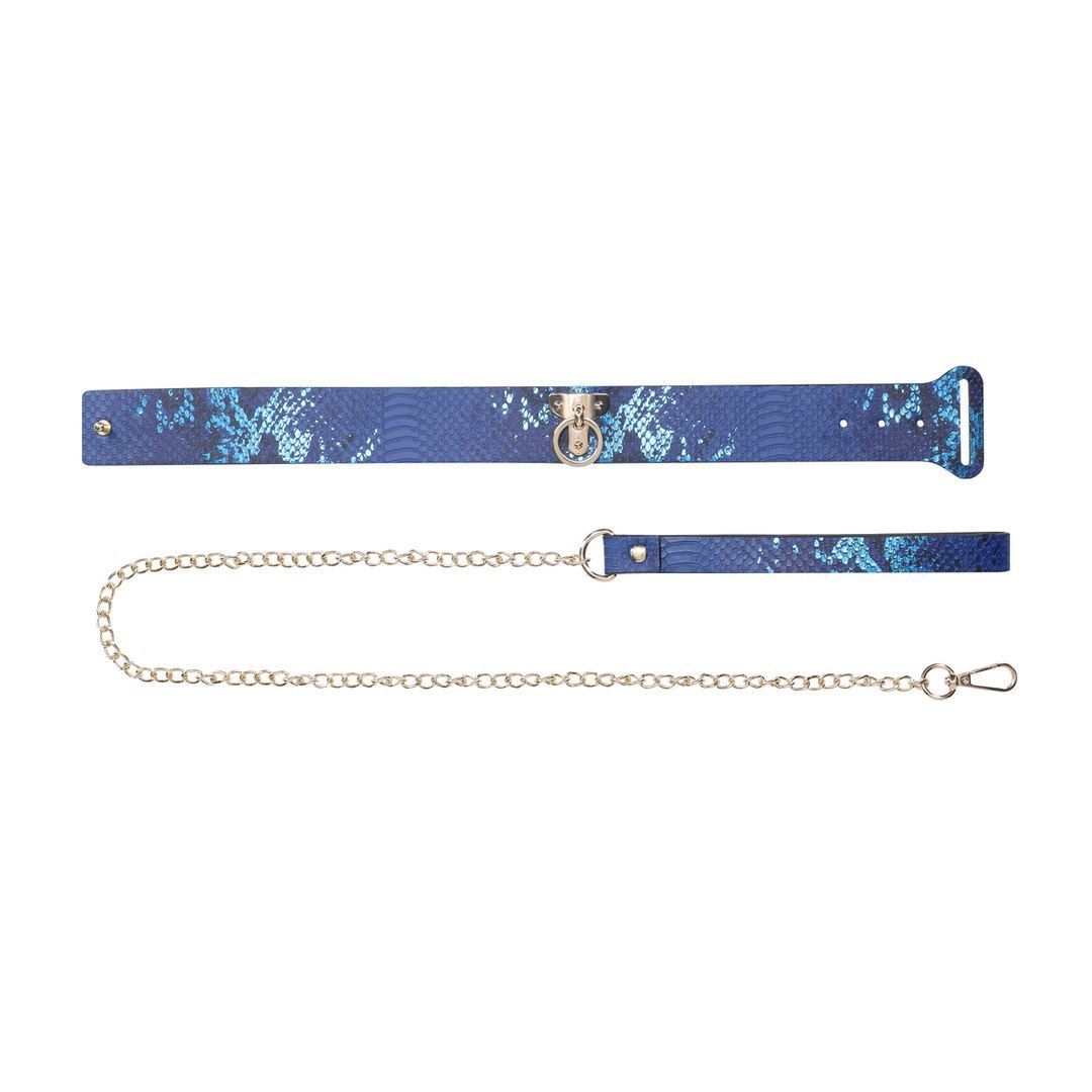 Obroża ze smyczą Ouch! Florence Collection Collar With Leash (niebieska)