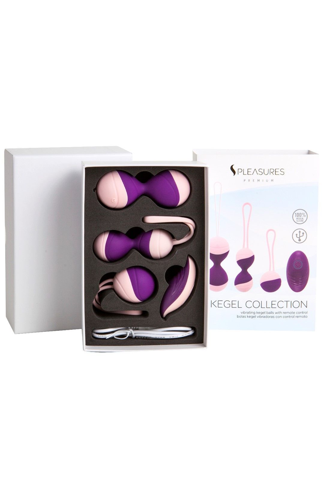 Набор вагинальных шариков Pleasures Premium Kegel Collection, 3 шт (фиолетовый)