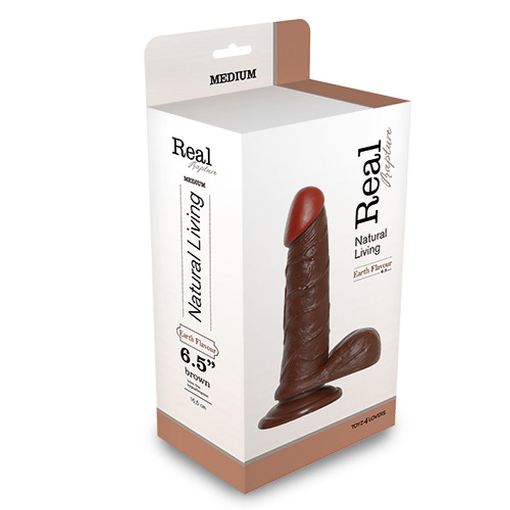 Фаллоимитатор Real Rapture 6.5", 19 см (коричневый)