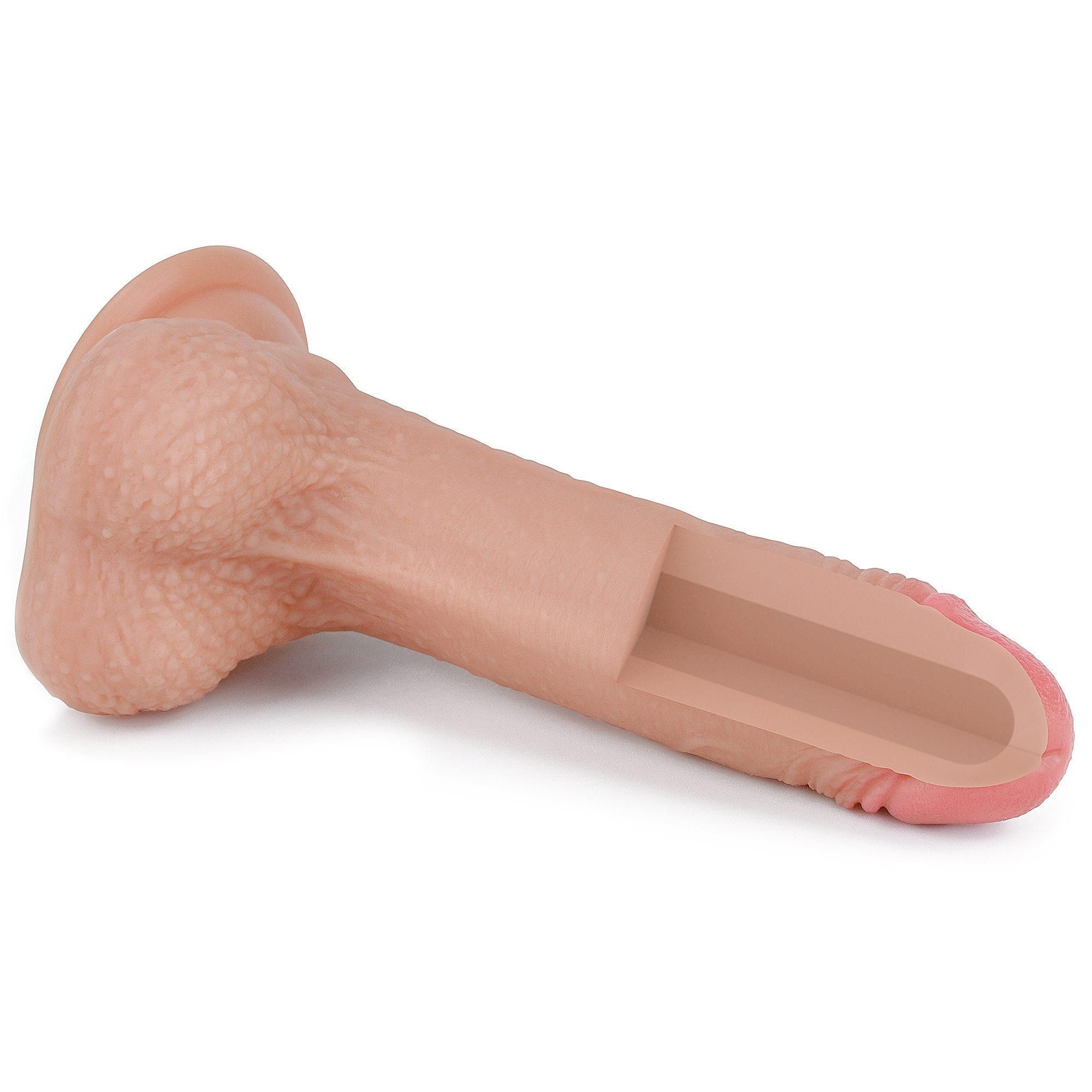Фаллоимитатор на присоске Dual-Layered Silicone Cock Flesh, 18 см (телесный)