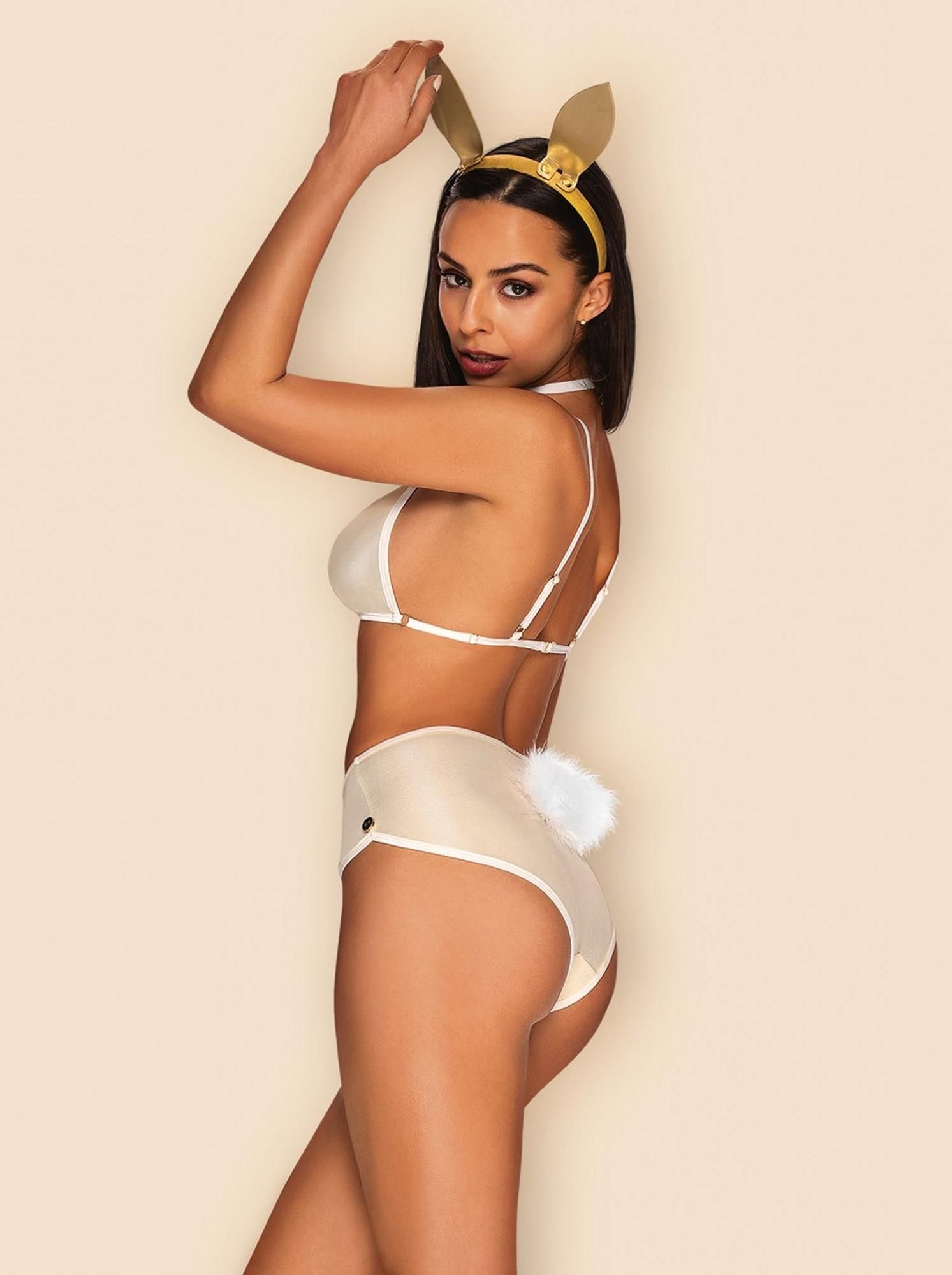 Эротический костюм Obsessive Neo Goldes, L/XL (белый)