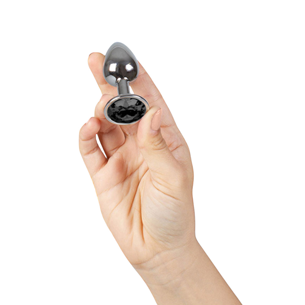Korek analny z kryształem Secret Play Plug & Play S, 7,5 cm (czarny)