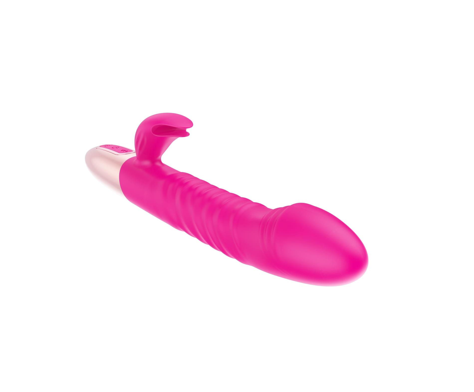 Вибратор-кролик B - Series Magic Rechargeable Thrusting, 19 см (розовый)