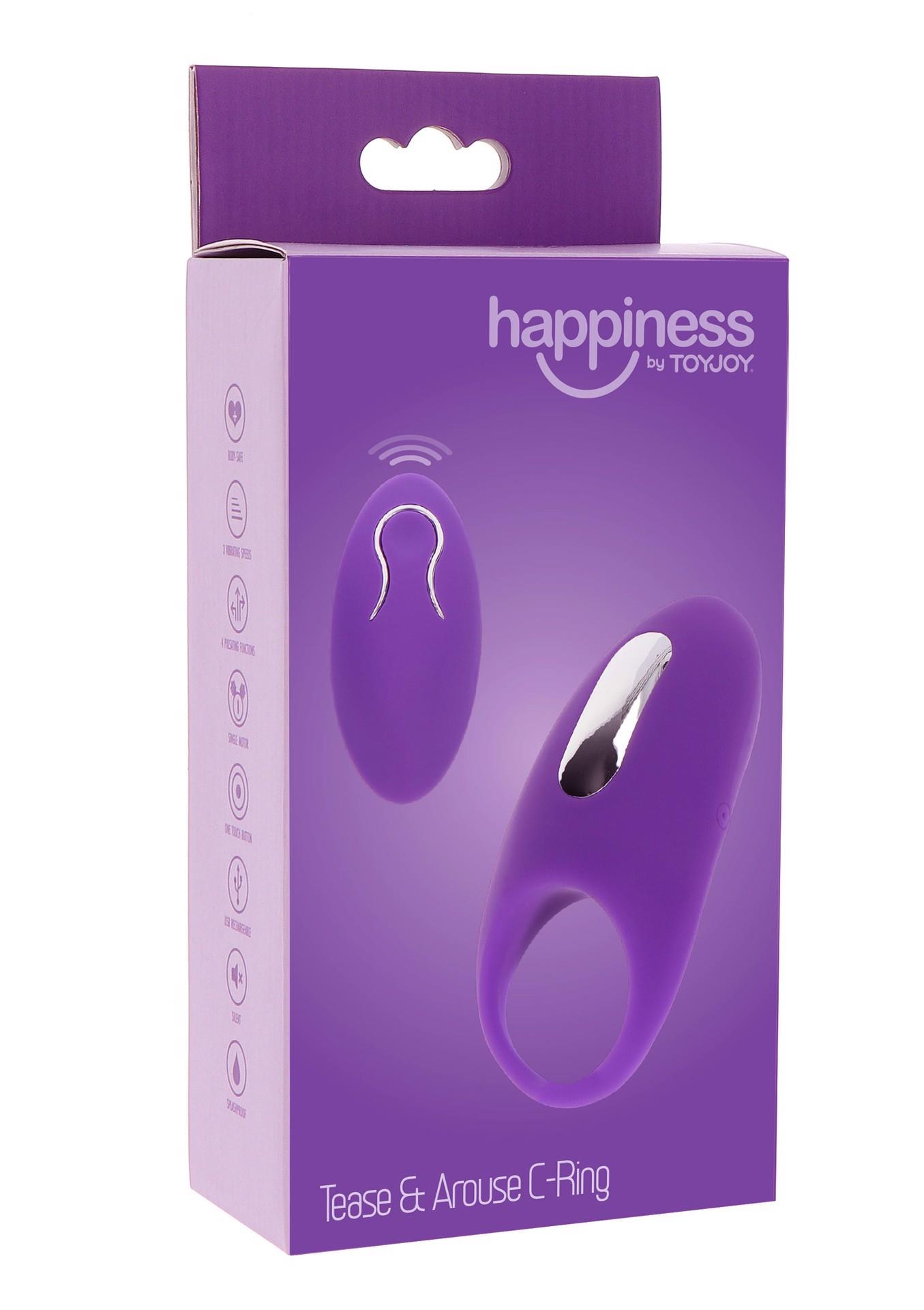 Эрекционное кольцо Toy Joy Happiness Tease & Arouse C-Ring, 8.9 см (фиолетовый)