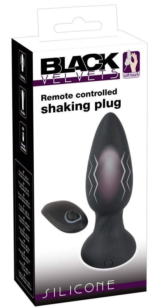 Анальна пробка Orion Black Velvets RC Shaking Plug, 14,2 см (чорний)