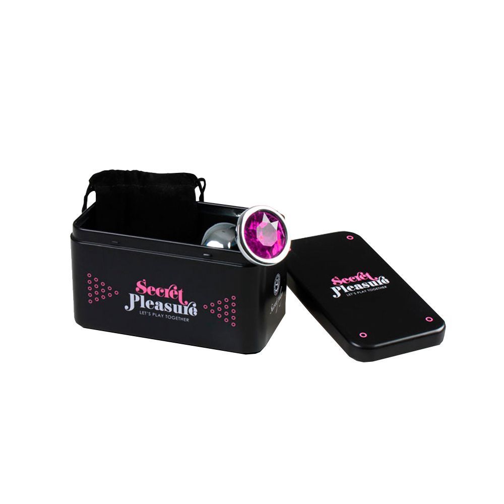 Secret Play Metal Butt Plug Fuchsia - Korek analny, Fuksja, 8.5 cm, M