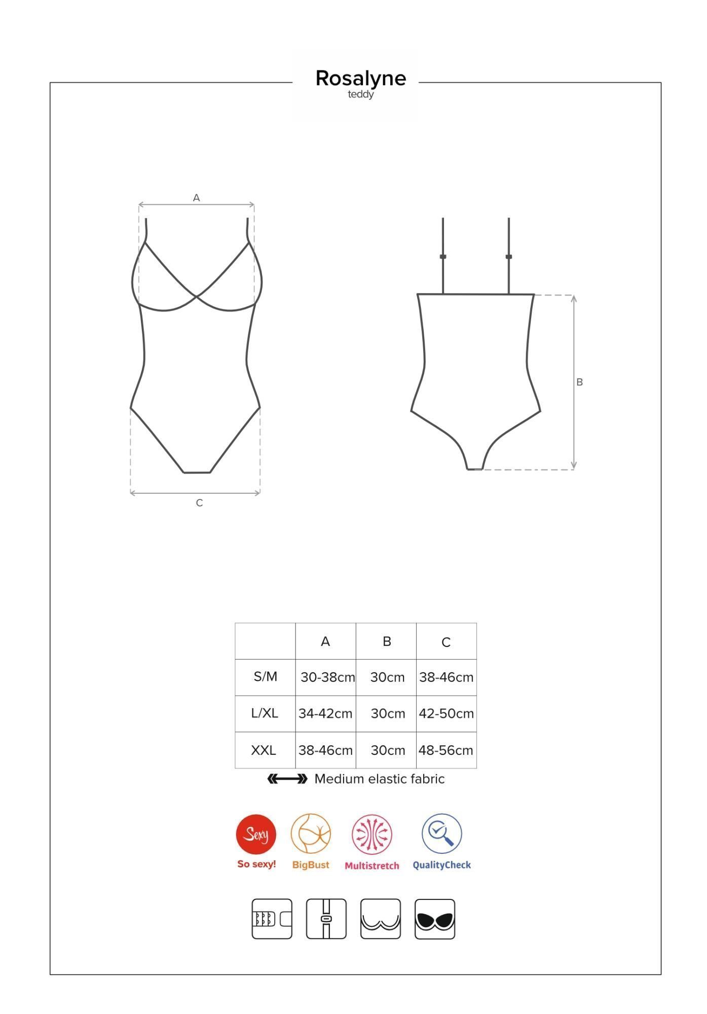 Боди Obsessive Rosalyne, S/M (красный)