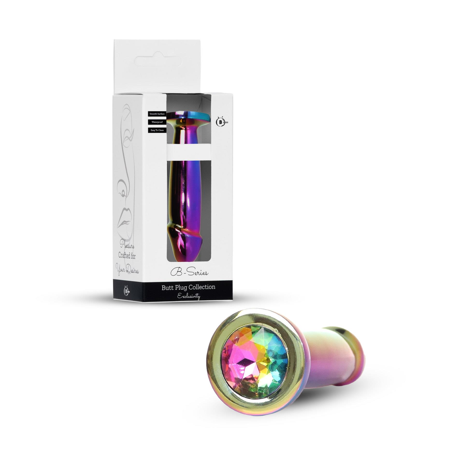 Анальна пробка з кристалом B - Series HeavyFun Plug-Jewellery, 12 см (прозорий)