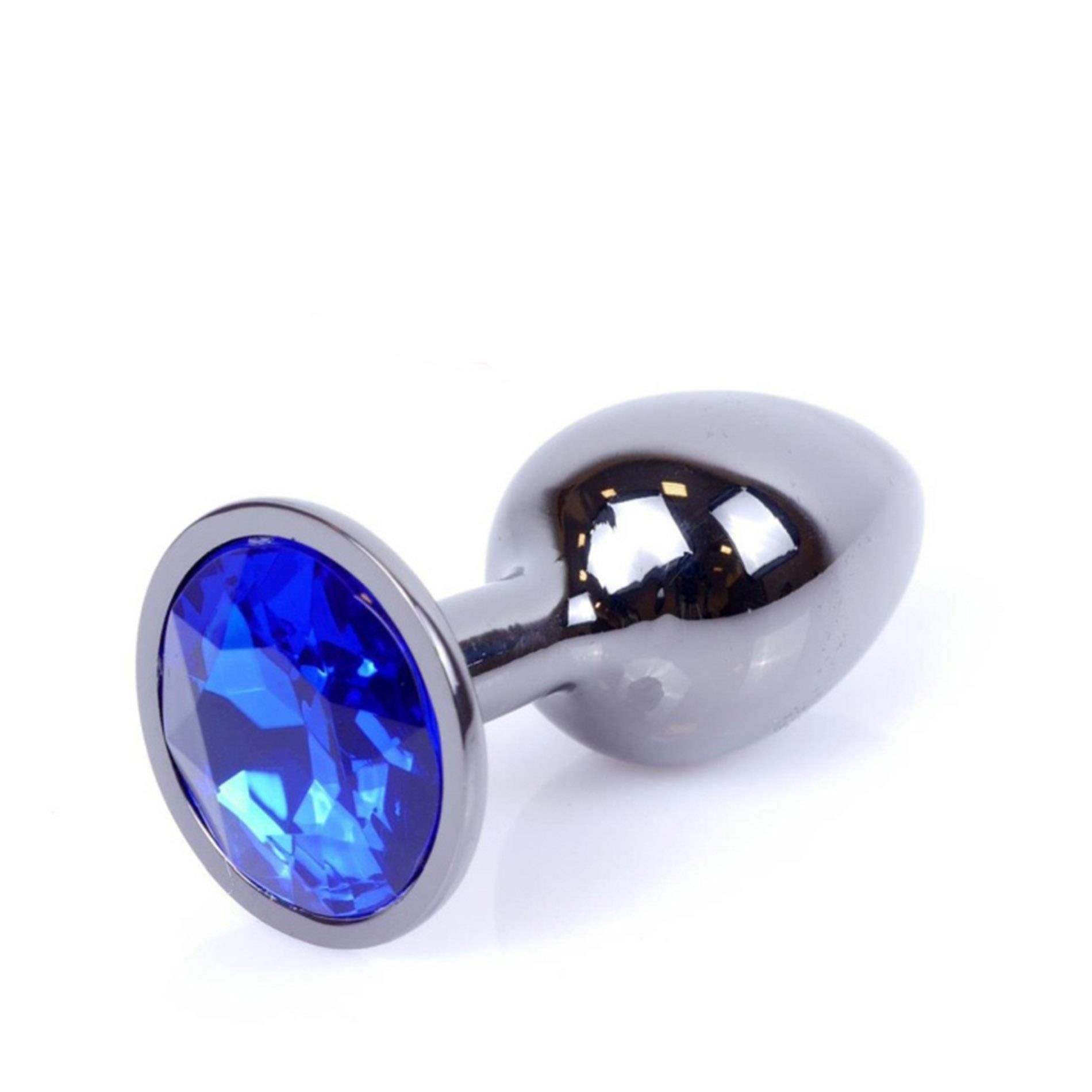 Korek analny MyLove Toys Jewelry Dark Silver Plug, 7 cm (niebieski)