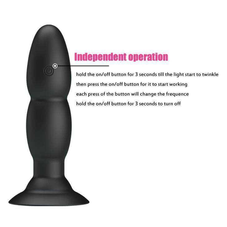 Анальна пробка Pretty Love RC Vibrating Butt Plug, 13,5 см (чорний)