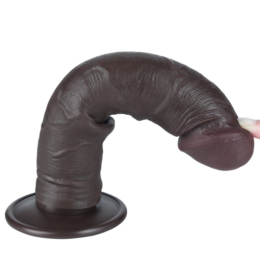 Фаллоимитатор с присоской Lovetoy Sliding-skin Dong, 20 см (черный)