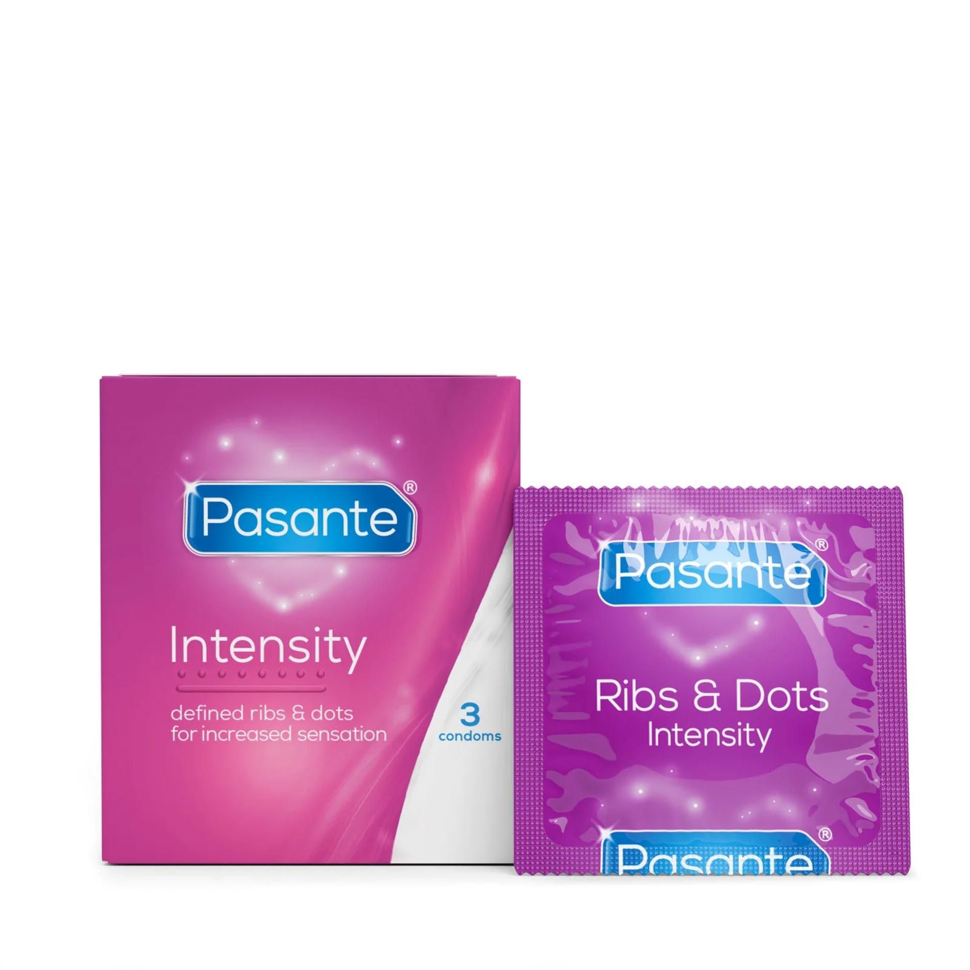 Презервативы Pasante Ribs & Dots Intensity, 3 шт