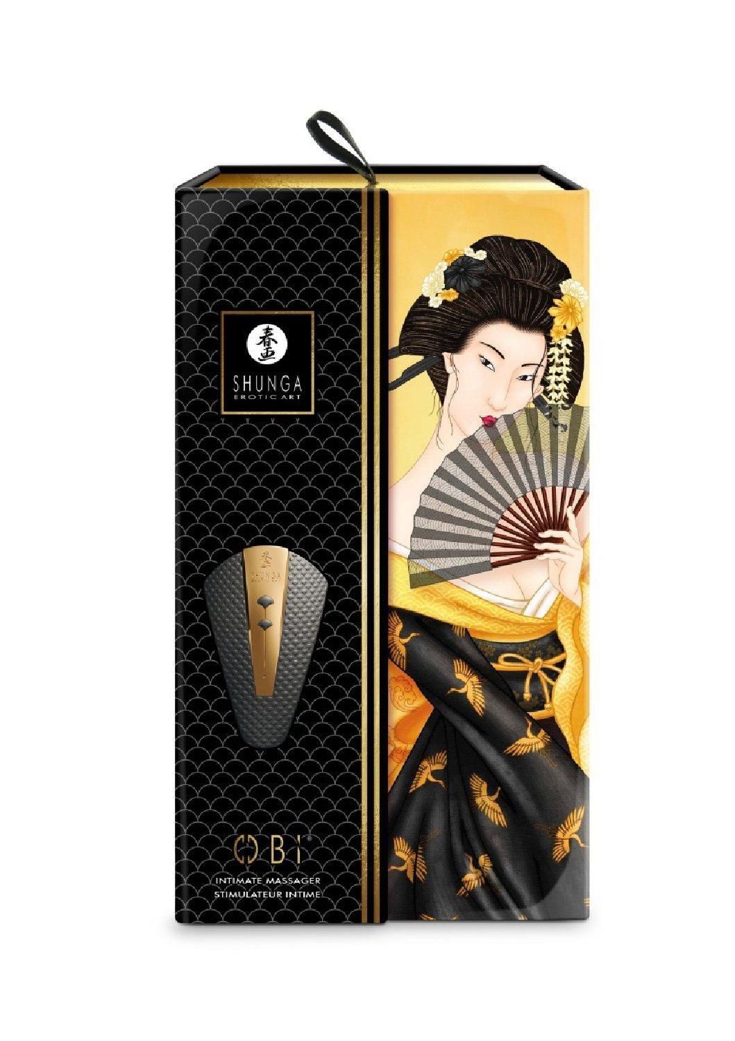 Вібратор для клітора Shunga Obi, 11.5 см (чорний)