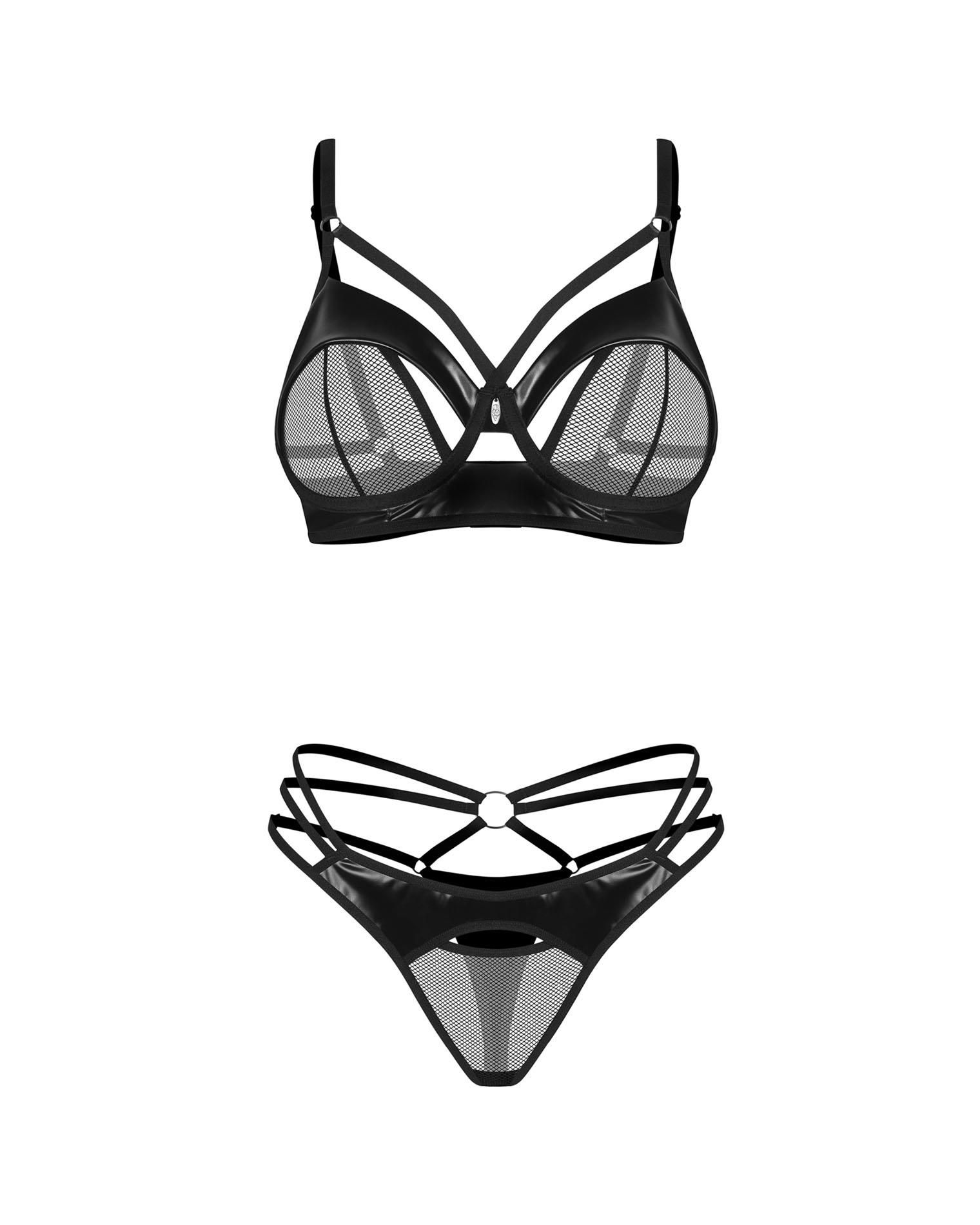 Комплект белья Obsessive Dominna, S/M (черный)