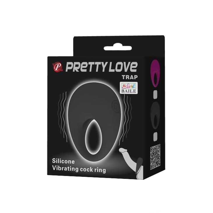 Виброкольцо Pretty Love Trap, 5,6 см (черный)