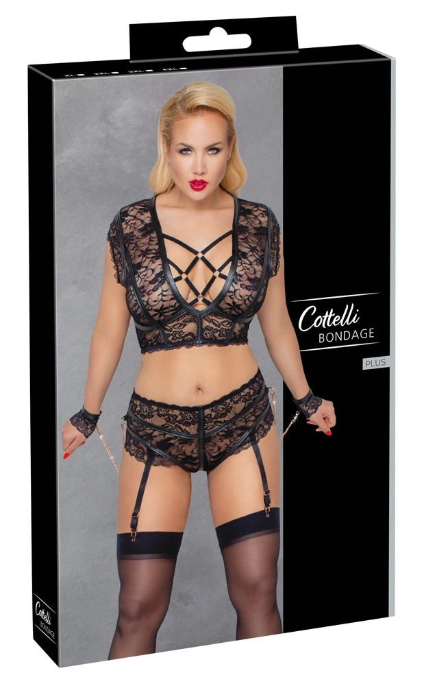 Комплект Cottelli Bondage Bra Set, 3XL (черный)