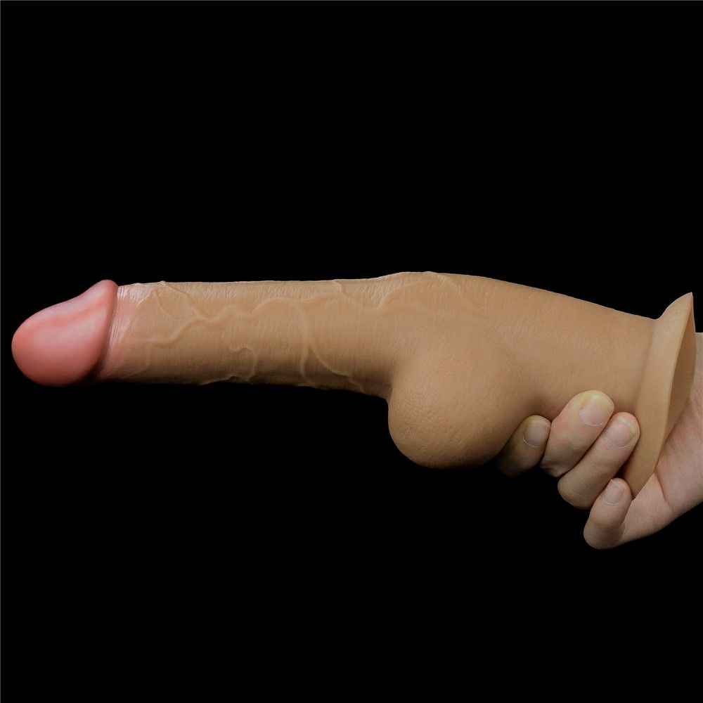 Lovetoy Dong 9.5'' Dual Layered Handle Cock - Dildo, W kolorze cielistym, 25 cm