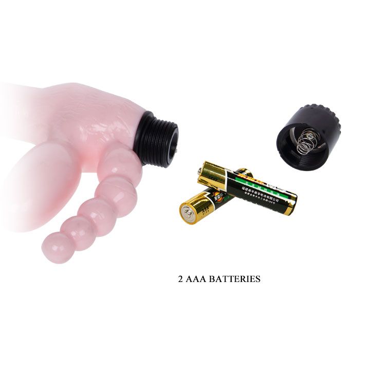 Женский страпон LyBaile Super Straples Dildo With Anal Plug, 24,8 см (телесный)