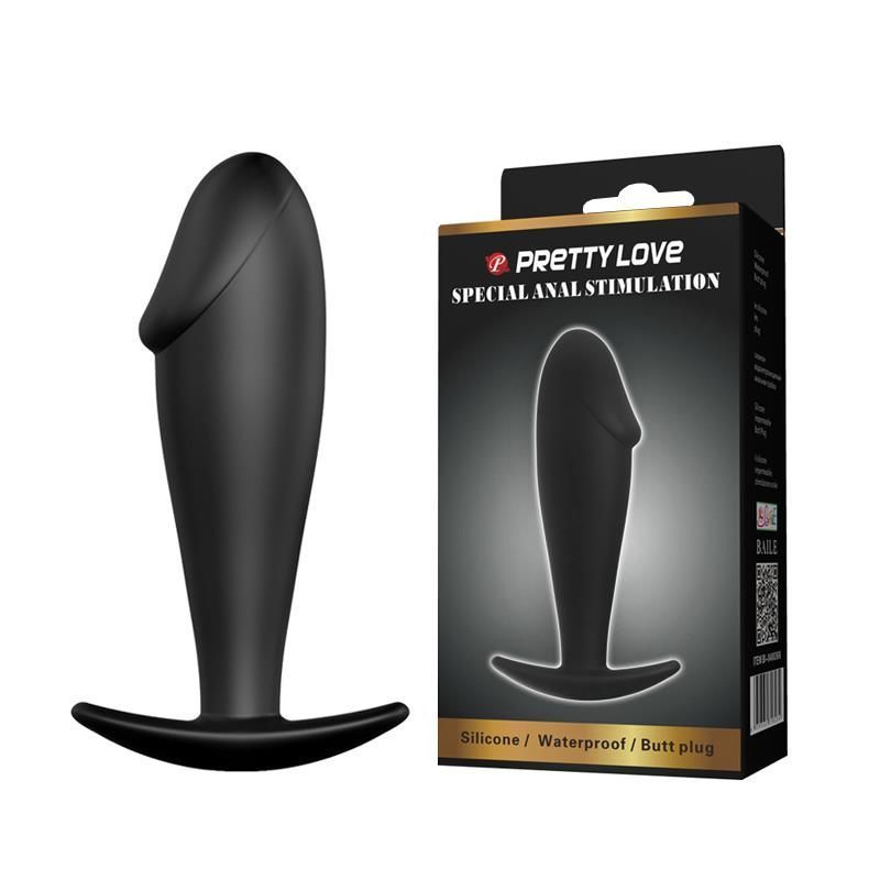 Анальна пробка Pretty Love Penis Shaped, 10 см (чорний)