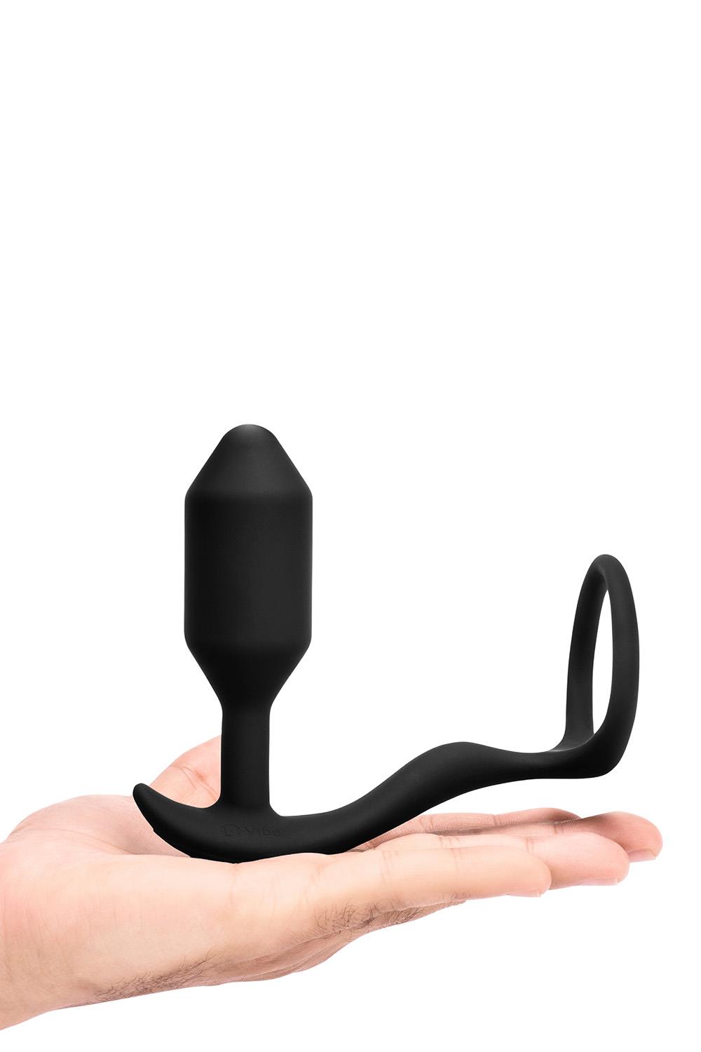 Korek analny B-Vibe Snug Tug M, 10,7 cm (czarny)