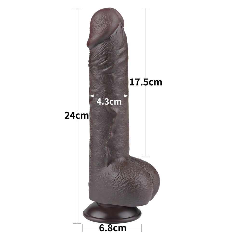 Фаллоимитатор Sliding-Skin Dual Layer Dong 9.5'', 24 см (черный)
