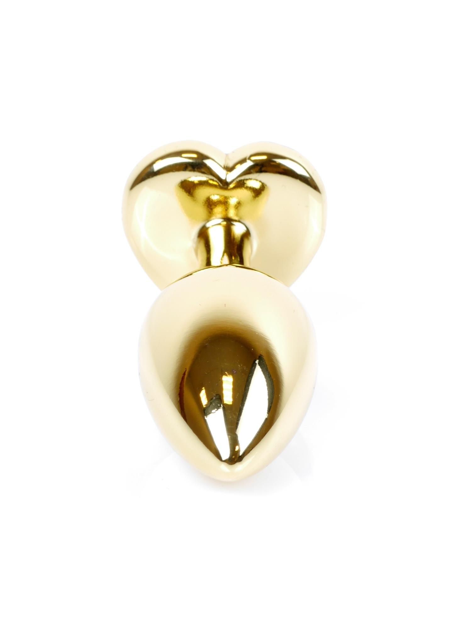 Анальна пробка з кристалом Boss Jewellery, 7 см (золотий)