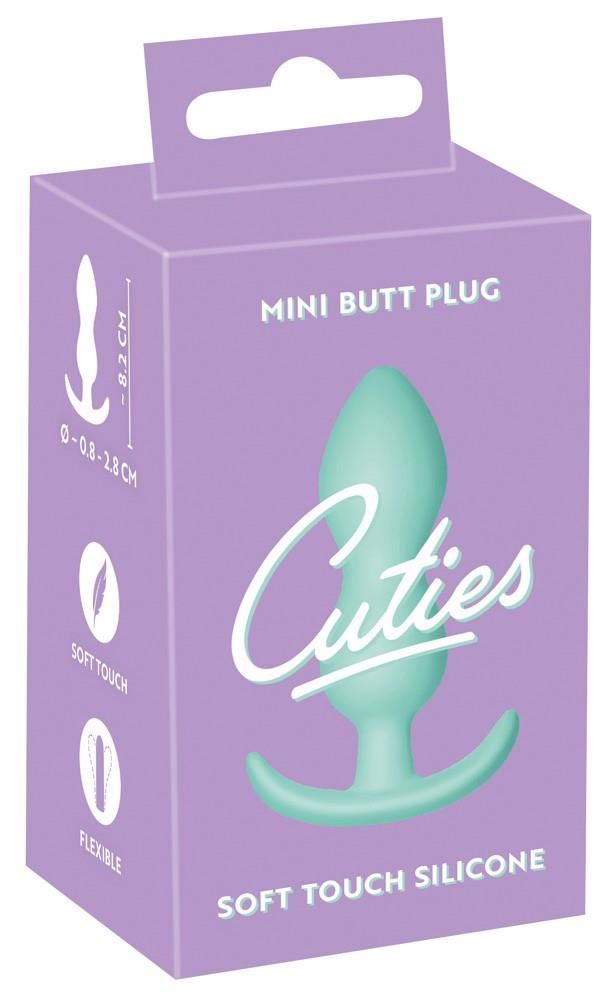 Анальна пробка Cuties Mini Butt, 7.5х2.8 см (м'ятний)