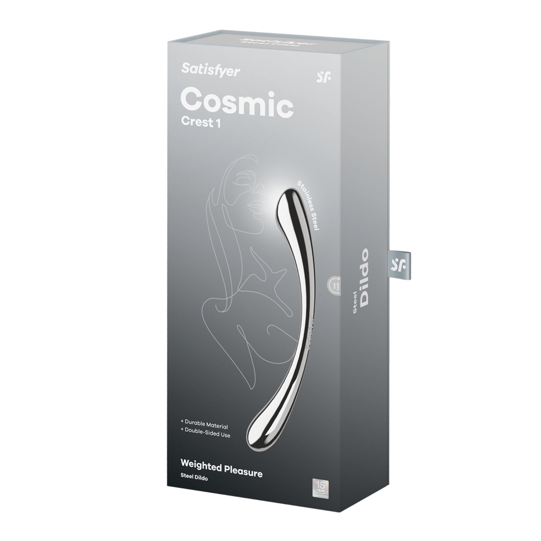 Фаллоимитатор Satisfyer Cosmic Crest 1, 24 см (серебристый)