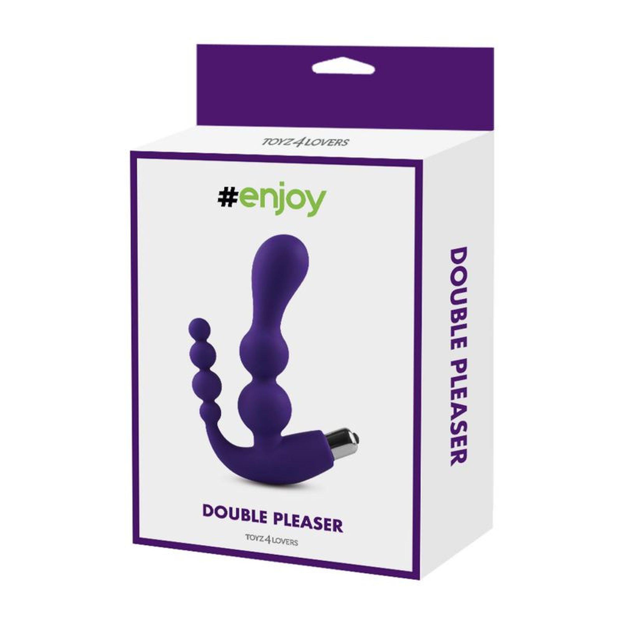 Korek analny Toyz4lovers Double Pleaser, 15.5 cm (fioletowy)
