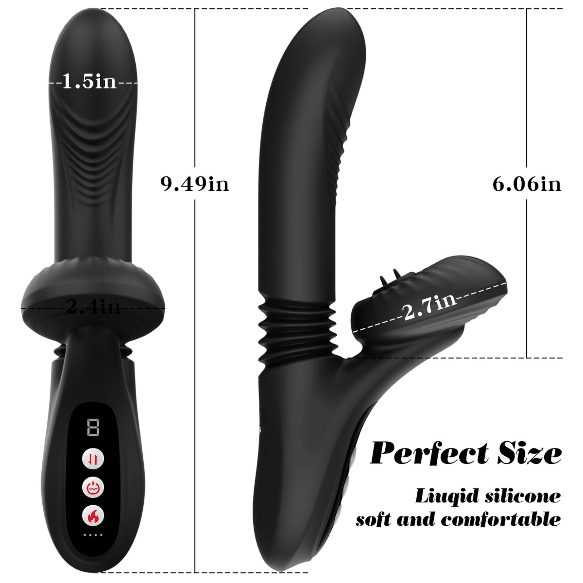 Вибратор B - Series Fox Thrusting and Heating, 24 см (черный)