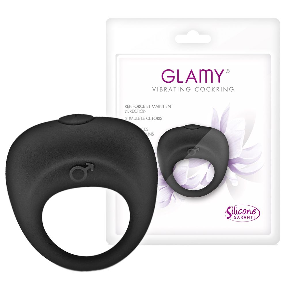 Виброкольцо Glamy Vibrating Cockring, 5 см (черный)