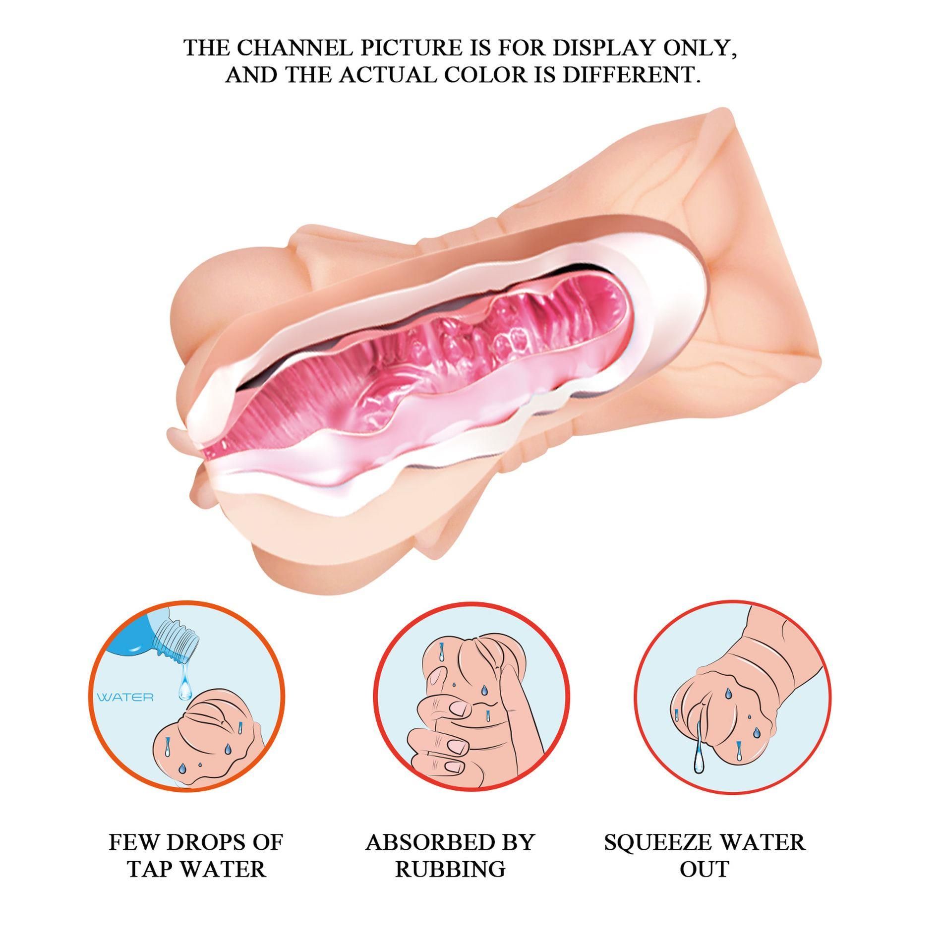 Crazy Bull Realistic Vagina - Realistyczny masturbator, W kolorze cielistym, 14 cm