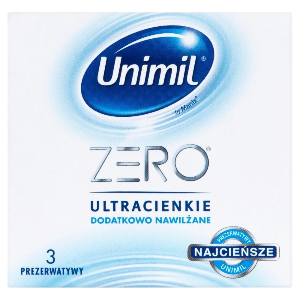 Prezerwatywy Unimil Zero Ultracienkie dodatkowo nawilżane 3 szt