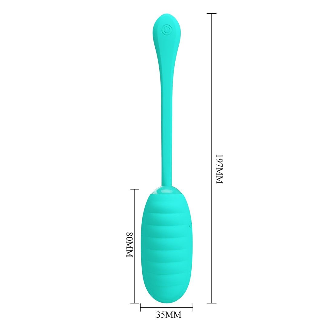 Виброяйцо Pretty Love Kirk Super Soft Silicone, 19,7 см (бирюзовый)
